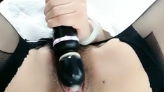 Solo toy masturbation with lonely girl