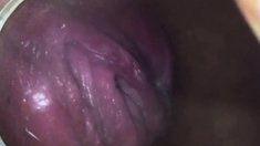 Suck that cum out. Pussy pump close up !!!