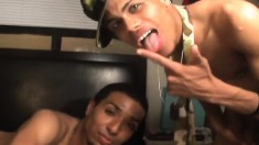 Black gays with big whoopers are eating dick, jacking off and going anal