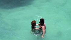 Couple fucking in beach voyeur film