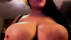 Hot girl with huge tits!