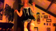 Crossdresser Dildo And Dance!