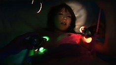 Japanese Gal Gets Played With And Fucked By Glowing Dildos In An Awesome Scene