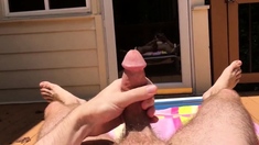 Cumming While Outside Tanning